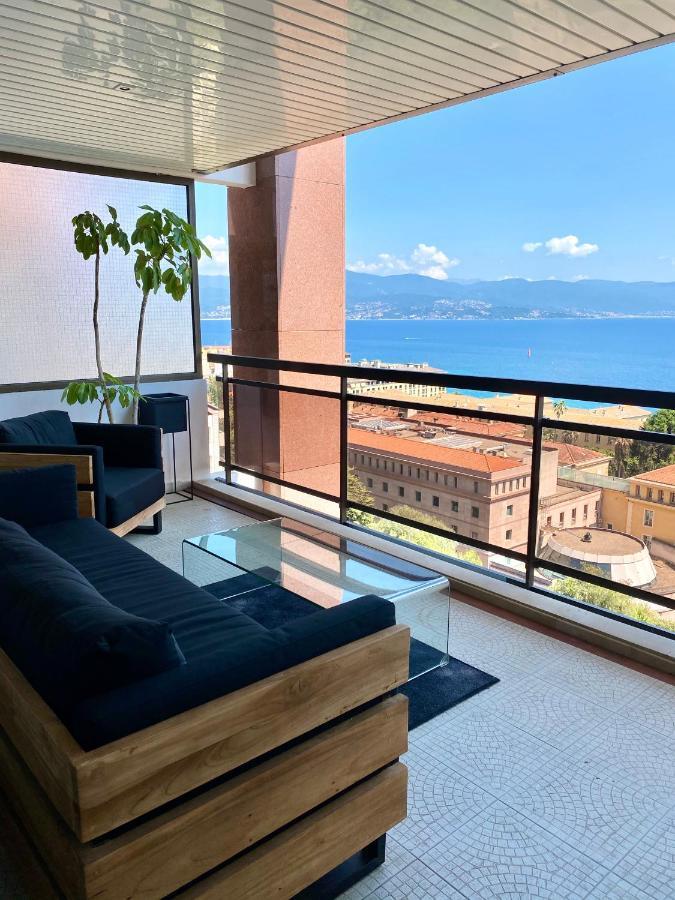 Grand T2 Standing Ajaccio Proche Centre Et Plages Vue Panoramique Parking Prive Bagian luar foto