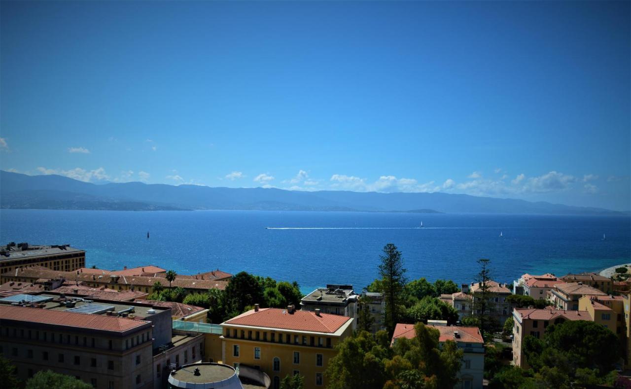 Grand T2 Standing Ajaccio Proche Centre Et Plages Vue Panoramique Parking Prive Bagian luar foto