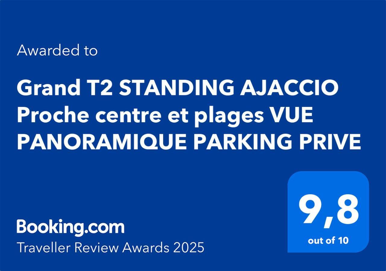 Grand T2 Standing Ajaccio Proche Centre Et Plages Vue Panoramique Parking Prive Bagian luar foto
